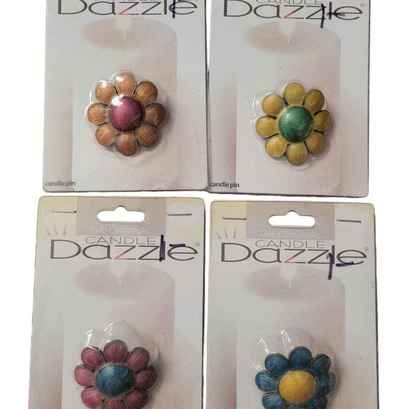 NEW 4 Flower Candle Dazzle Candle Pin Decoration - Picture 1 of 5